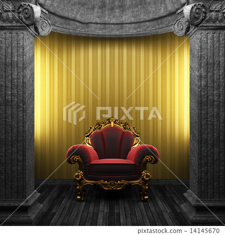 stone columns, chair and wallpaper stone columns, chair and wallpaper 14145670