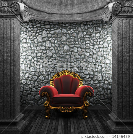 stone columns and chair 14146489
