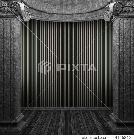 stone columns and wallpaper 14146840