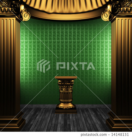 bronze columns, pedestal and wallpaper bronze columns, pedestal and wallpaper 14148131
