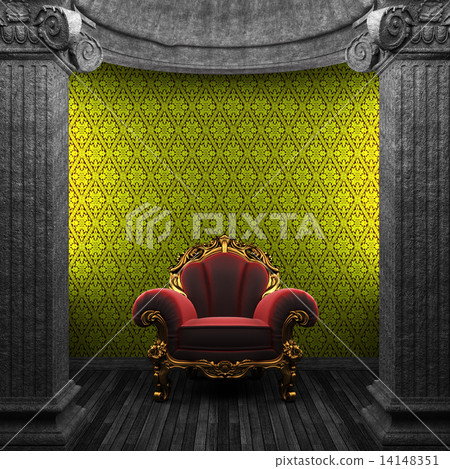 stone columns, chair and wallpaper stone columns, chair and wallpaper 14148351