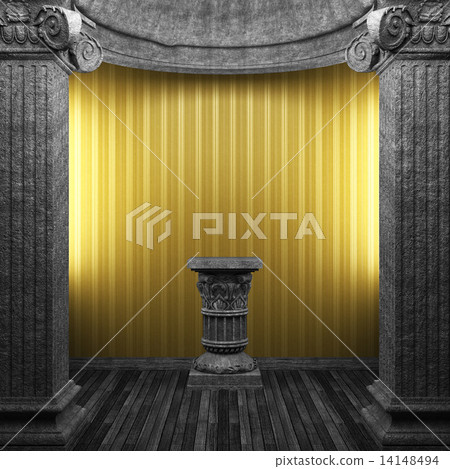 stone columns, pedestal and wallpaper stone columns, pedestal and wallpaper 14148494