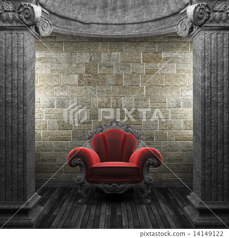 stone columns and chair 14149122