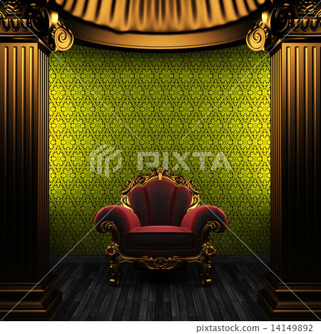 bronze columns, chair and wallpaper bronze columns, chair and wallpaper 14149892
