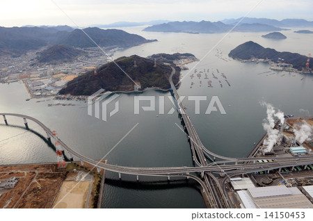Aerial view of Hiroshima city's Bay Area 14150453