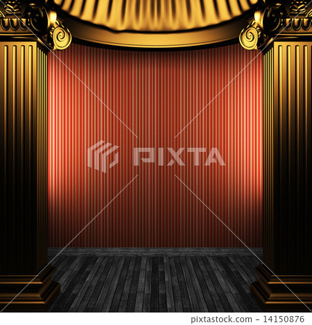 bronze columns and wallpaper 14150876