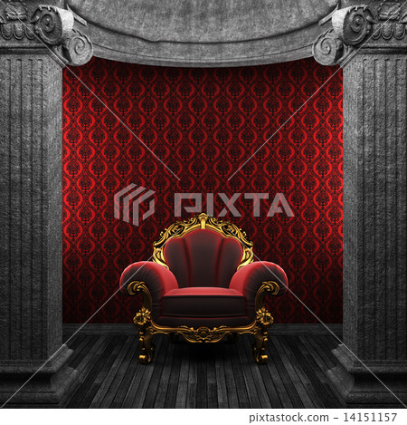 stone columns, chair and wallpaper stone columns, chair and wallpaper 14151157