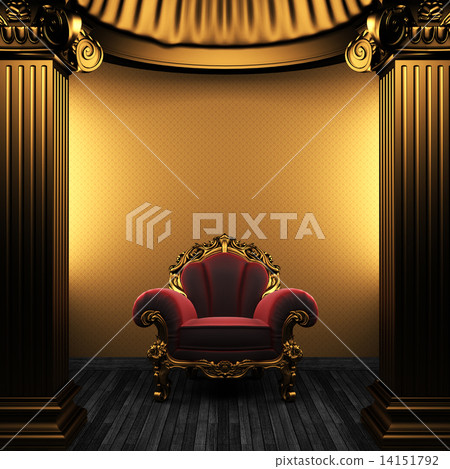 bronze columns, chair and wallpaper bronze columns, chair and wallpaper 14151792