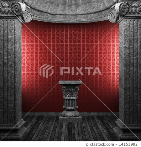 stone columns, pedestal and wallpaper stone columns, pedestal and wallpaper 14153992