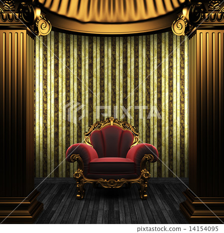 bronze columns, chair and wallpaper bronze columns, chair and wallpaper 14154095