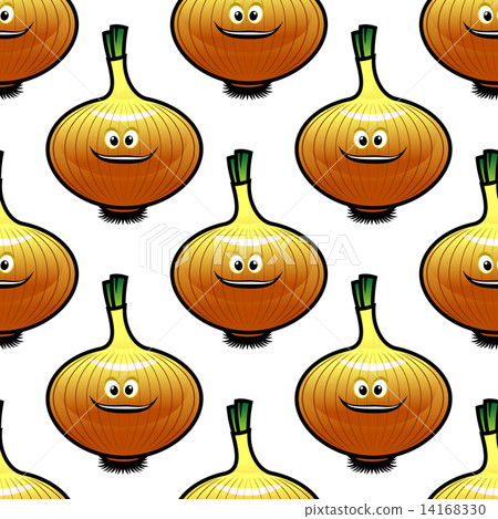 Seamless pattern with golden onion vegetable 14168330