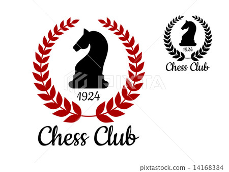 Chess club emblem with horse figure 14168384