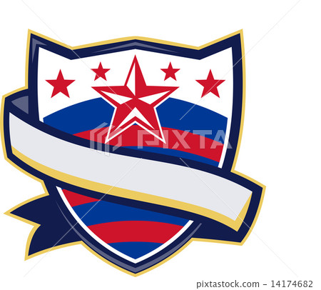 Shield With Stars and Stripes Ribbon Shield With Stars and Stripes Ribbon 14174682