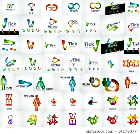 Vector universal mega set of company logos 14179077