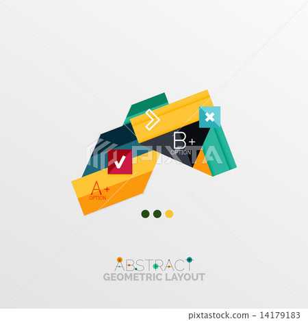 Glossy paper style geometric abstract infographic design Glossy paper style geometric abstract infographic design 14179183