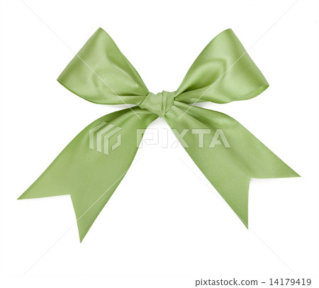 Green bow isolated on white background Green bow isolated on white background 14179419