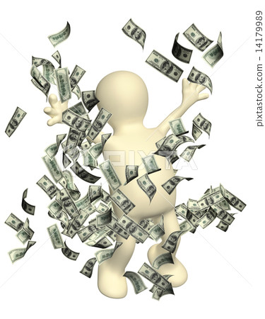 Happy puppet with money Happy puppet with money 14179989