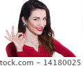 pretty woman showing ok sign with fingers 14180025