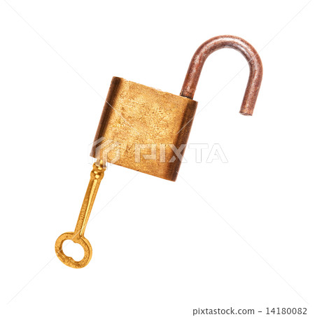 Key with lock isolated 14180082