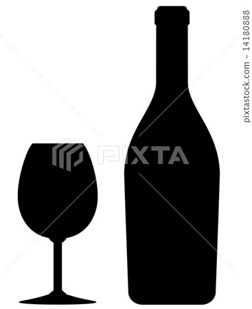 isolated wine bottle and glass 14180888