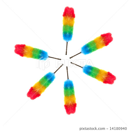 set of soft colorful duster isolated 14180940