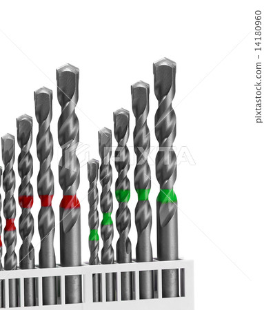 set of wood drill bits isolated 14180960