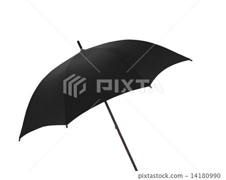 Black vintage umbrella isolated on white 14180990