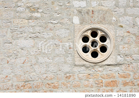 Architecture background with a circular window Architecture background with a circular window 14181890