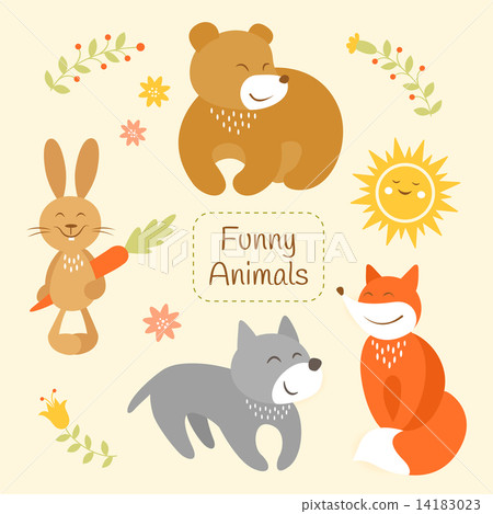 Cartoon animals set 14183023