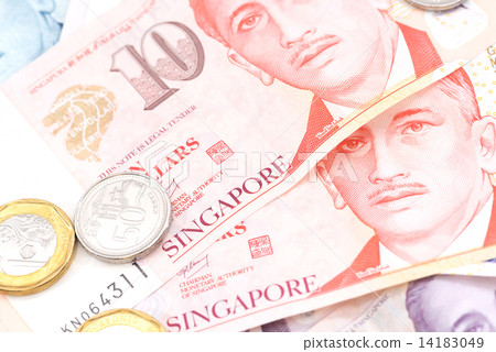 Singapore paper currency and coins Singapore paper currency and coins 14183049