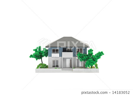 Miniature house on isolated white background Miniature house on isolated white background 14183052