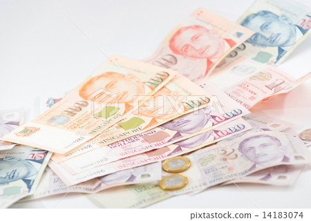 Singapore paper currency and coins 14183074