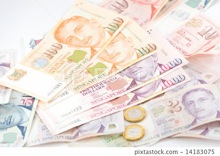 Singapore paper currency and coins 14183075