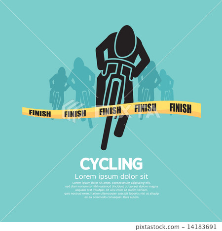 Cyclist At Finish Line Cyclist At Finish Line 14183691