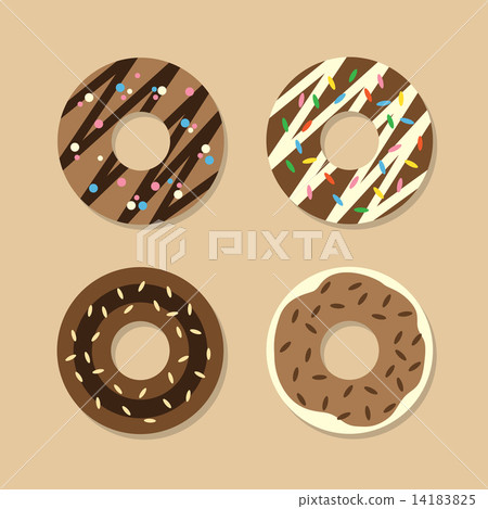 Set Of Chocolate Donuts Set Of Chocolate Donuts 14183825