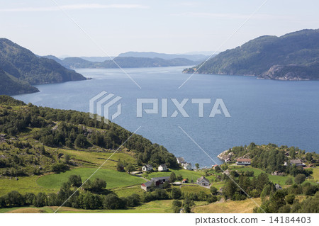 Kyrping town and Akrafjorden (Hordaland, Norway) 14184403