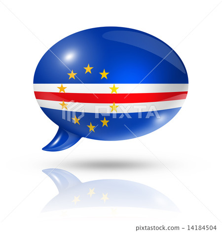Cape Verdean flag speech bubble 14184504