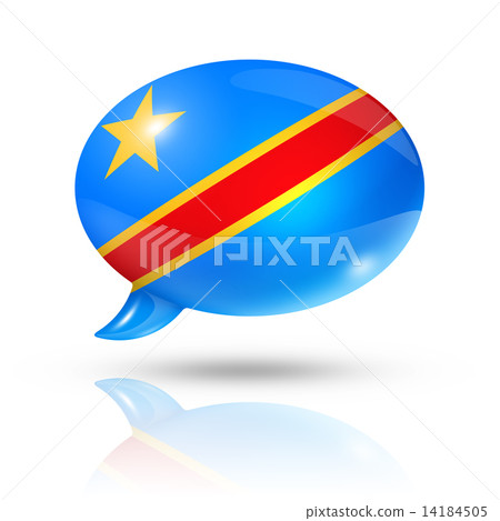 Democratic Republic of the Congo flag speech bubble 14184505