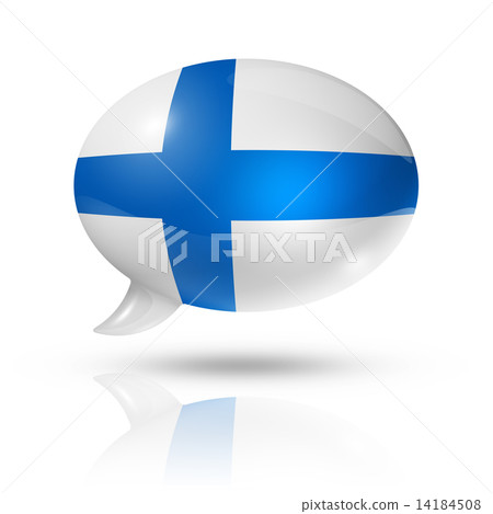 Finnish flag speech bubble 14184508