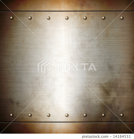Rusty steel riveted brushed plate texture - Stock Illustration ...