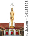 Tall Statue of Buddha with 3 red gates on white background 14185898
