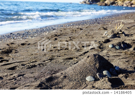 Nagisa background material · Sandy beach after the children left · Horizontal position 14186405