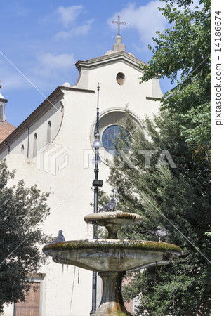 Fountain in front of Basilica Holy Spirit, Florence 14186674