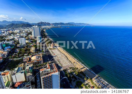 Nha Trang city panorama with sea and mountains Vietnam Nha Trang city panorama with sea and mountains Vietnam 14186767