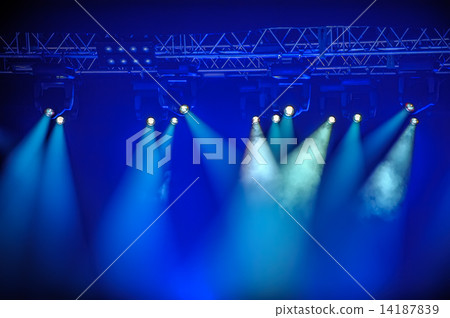 Blue spotlights on stage Blue spotlights on stage 14187839