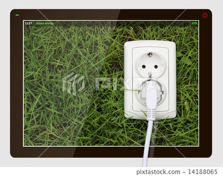 abstract tablet PC - green energy concept abstract tablet PC - green energy concept 14188065