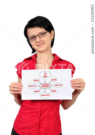 placard with business strategy 14188465