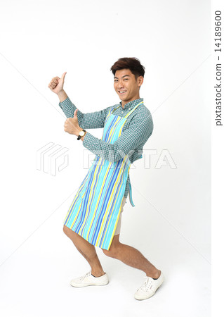 Asian men doing housework Asian men doing housework 14189600