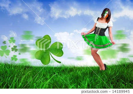 Composite image of irish girl smiling 14189945