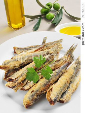 spanish boquerones fritos, battered and fried anchovies typical spanish boquerones fritos, battered and fried anchovies typical 14190908